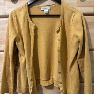 Yellow Dot Knots Texture Cardigan